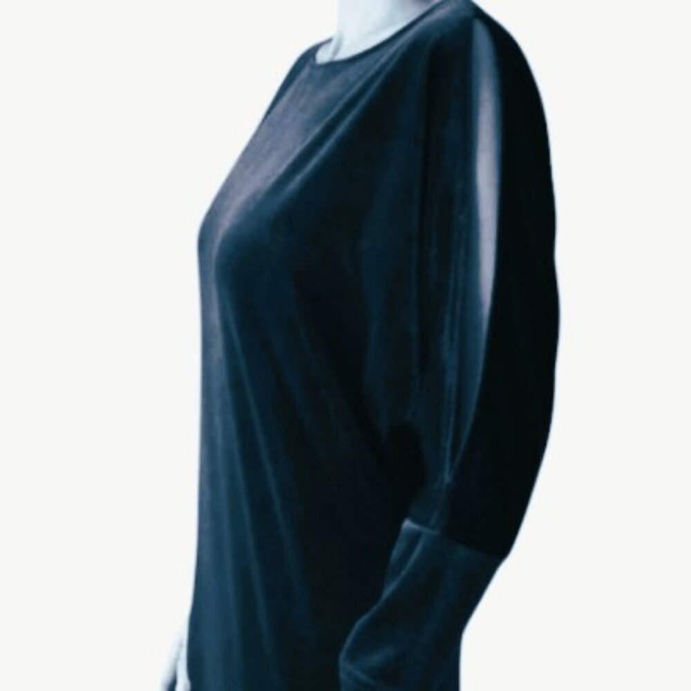 Jeanne Beker blue velour dress size XL NWT